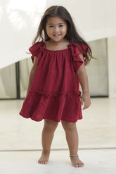 MINI JAIME LINEN DRESS (Ruby)